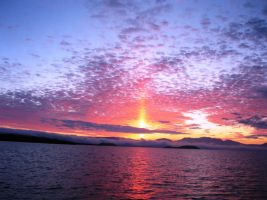 Sun set at Lake Thingvellir.